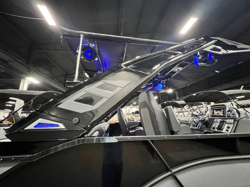 Slide: The Image of 2024 Berkshire 25ULE Roswell Arch STS Tritoon interior with sleek design and modern features. - 37