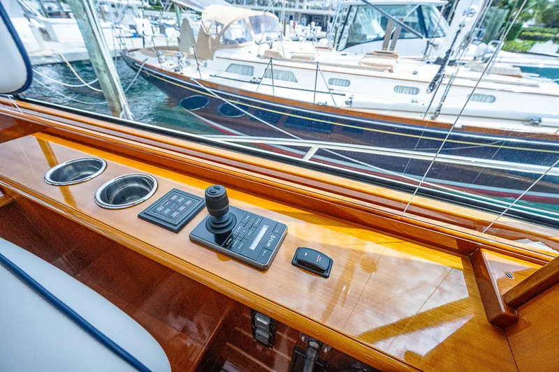 Slide: The Image of Control panel of 2018 Hinckley Talaria 55 MKII MY yacht, docked at marina. - 30