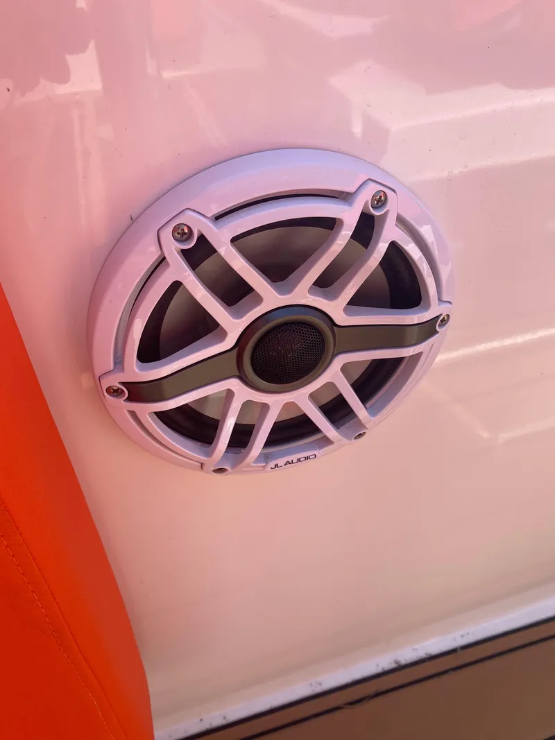 Slide: The Image of Close-up of a speaker on a 2020 De Antonio Yachts D 28. - 35