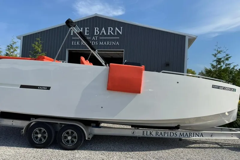 Slide: The Image of 2020 De Antonio Yachts D28 on trailer at Elk Rapids Marina. - 56