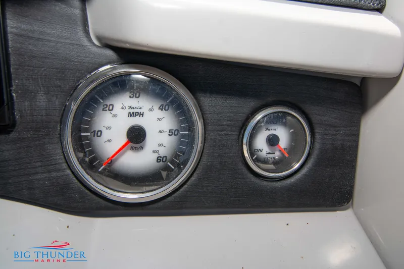Slide: The Image of Close-up of 2023 Crest Caribbean LX 250 SLC speedometer and fuel gauge. - 16