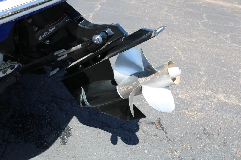 Slide: The Image of Close-up of 2007 Tahoe Q6 SF boat propeller and MerCruiser outdrive. - 11