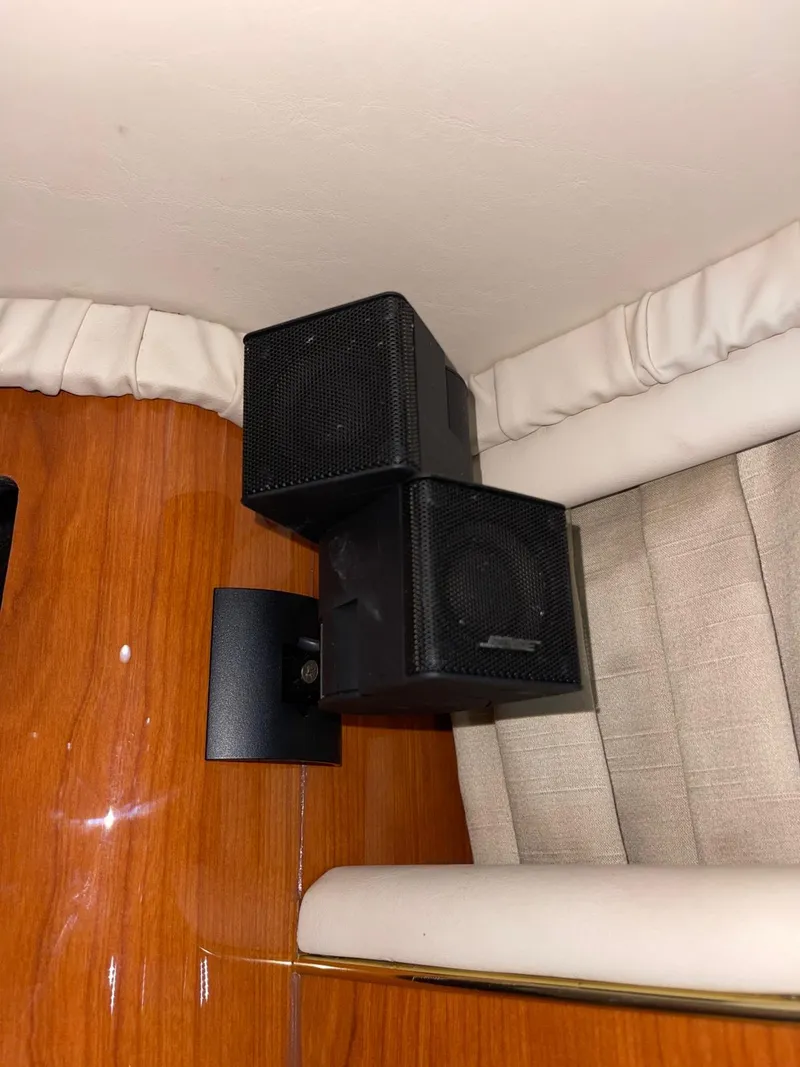 Slide: The Image of Speakers installed on a 2000 Sea Ray 450 Express Bridge yacht. - 20