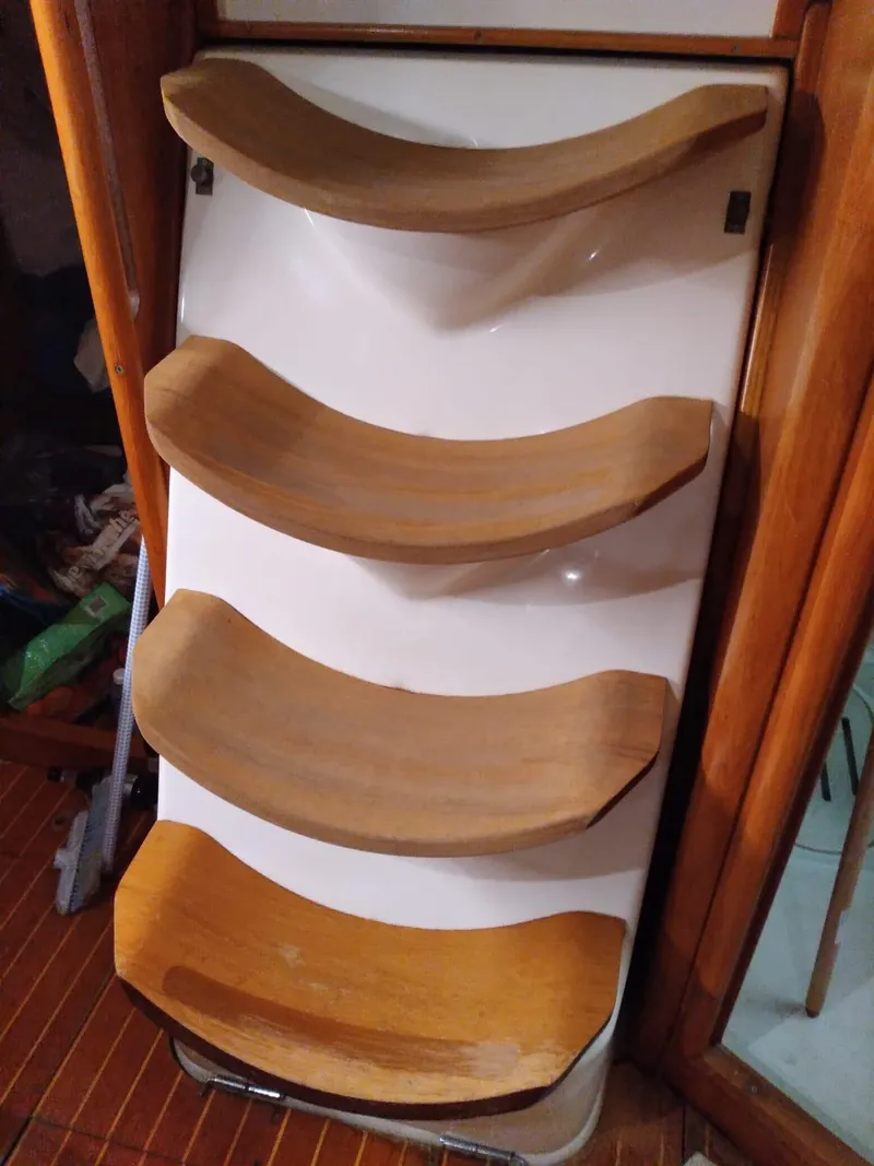 Slide: The Image of Wooden steps on Jeanneau Sun Odyssey 40.3, year 2005. - 11