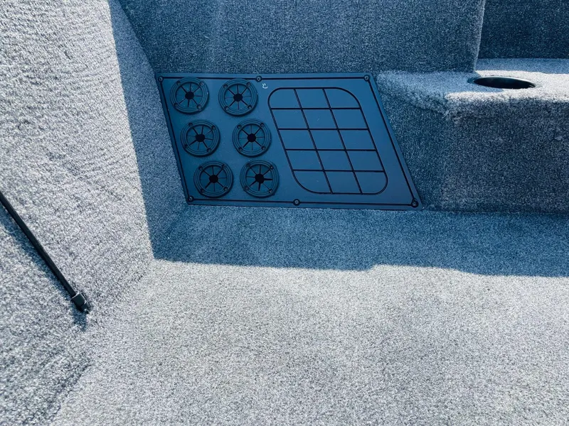 Slide: The Image of 2024 Tracker Pro Team 195 TXW Tournament Edition boat interior with ventilation panel. - 25