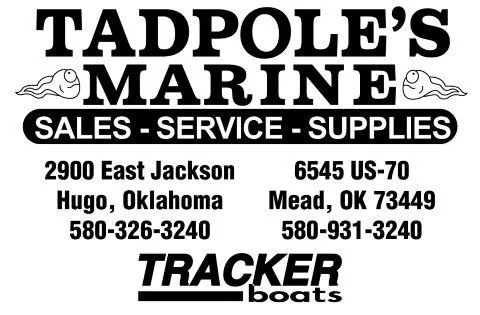 Slide: The Image of Tadpole's Marine sales, service, supplies; Hugo and Mead, Oklahoma; Tracker boats dealer. - 16