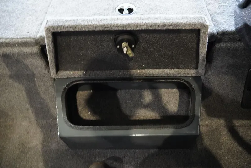 Slide: The Image of 2024 Ranger RT198P boat storage compartment with lock. - 7