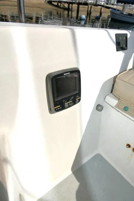 Slide: The Image of Catalina 36 (1991) sailboat cockpit with navigation equipment. - 38