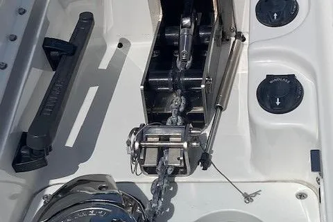 Slide: The Image of 2017 Formula 350 Sun Sport boat anchor and winch system. - 10