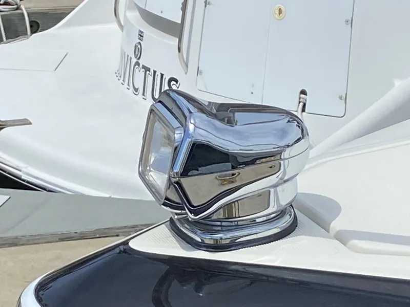 Slide: The Image of Close-up of a 2017 Formula 350 Sun Sport boat's chrome spotlight. - 9