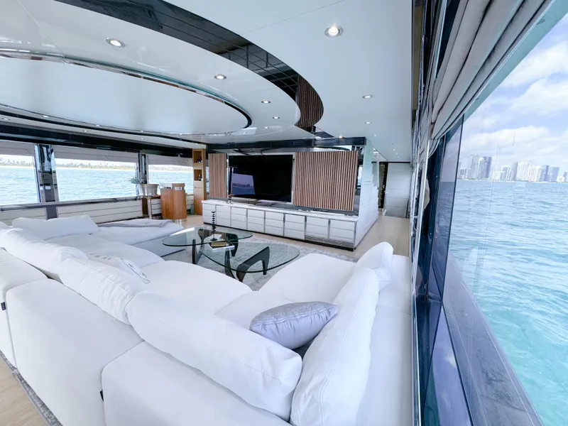 Slide: The Image of Luxurious interior of a 2010 Custom WHS Marine yacht with panoramic ocean views. - 10