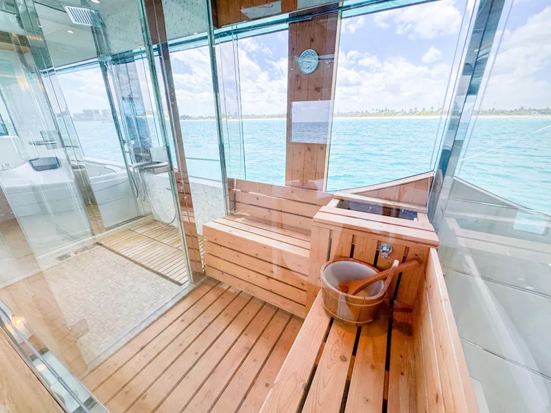 Slide: The Image of Custom WHS Marine 2010 boat with wooden sauna and ocean view. - 18