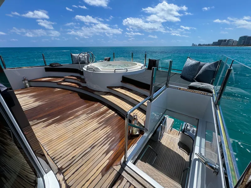 Slide: The Image of Luxurious 2010 Custom WHS Marine yacht deck with hot tub and ocean view. - 32