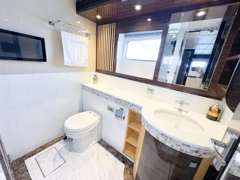 Slide: The Image of Luxurious 2010 WHS Marine custom yacht bathroom with modern fixtures and elegant design. - 36