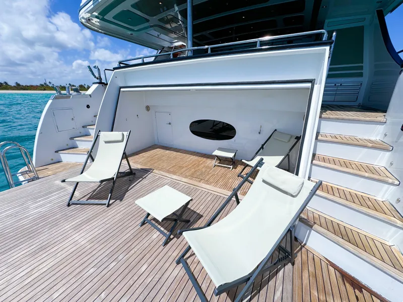 Slide: The Image of Luxury yacht deck with lounge chairs, Custom WHS Marine 2010, ocean view. - 43