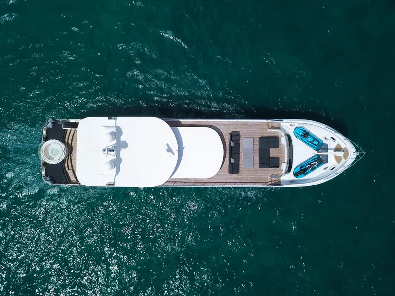 Slide: The Image of Aerial view of 2010 Custom WHS Marine yacht on open water. - 49