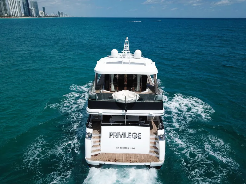 Slide: The Image of Luxury yacht Privilege cruising near city skyline, Custom WHS Marine 2010 model. - 6