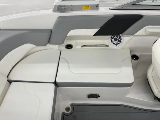 Slide: The Image of 2024 Chaparral 23 SSi OB boat interior seating and speaker. - 14