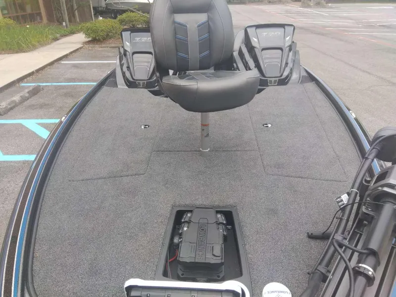 Slide: The Image of 2024 Nitro Z20 Pro fishing boat with advanced seating and storage compartments. - 8
