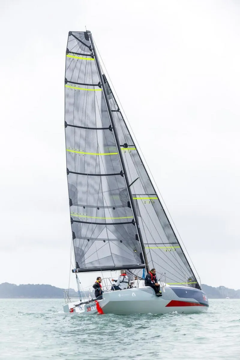Slide: The Image of 2024 Jeanneau Sun Fast 30 One Design sailboat on open water. - 18
