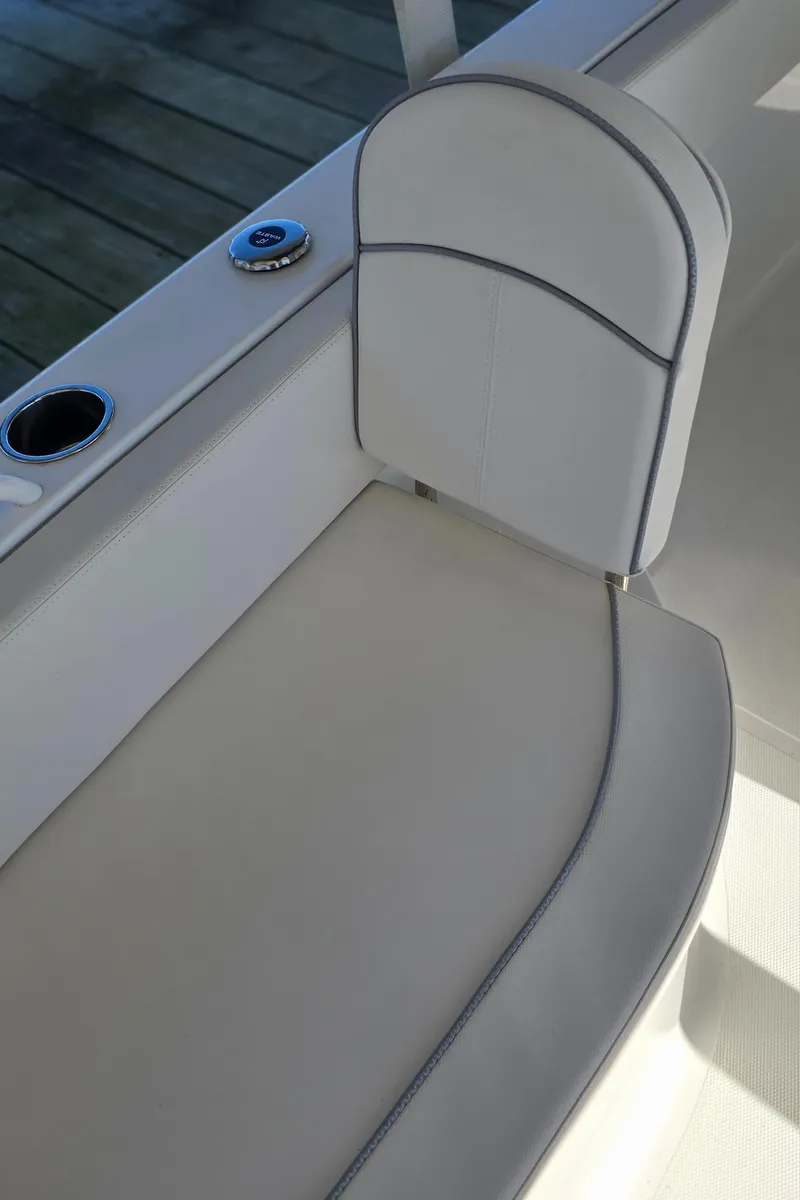 Slide: The Image of 2023 Sea Hunt Escape 250 boat seat with cup holder and backrest. - 23