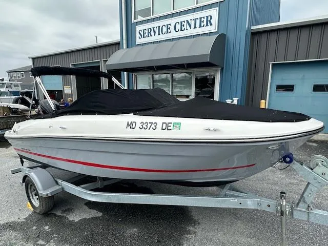 Slide: The Image of 2022 Bayliner VR4 Bowrider OB on trailer at service center. - 9