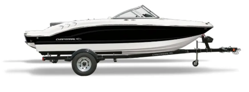 Slide: The Image of 2024 Chaparral 19 SSI O.B. boat on trailer, side view. - 0