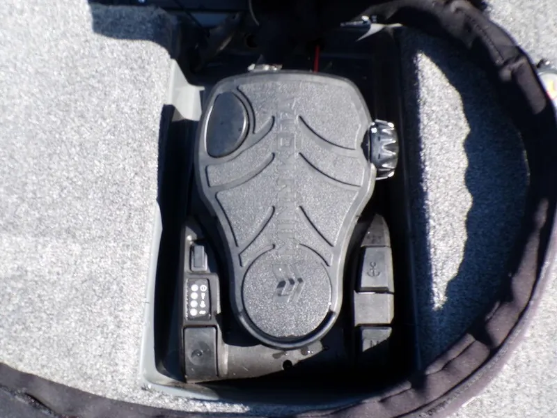 Slide: The Image of 2023 Phoenix 920 Elite boat foot pedal control system. - 22