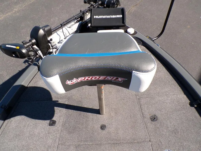 Slide: The Image of Phoenix 920 Elite 2023 boat seat with Humminbird electronics on deck. - 40