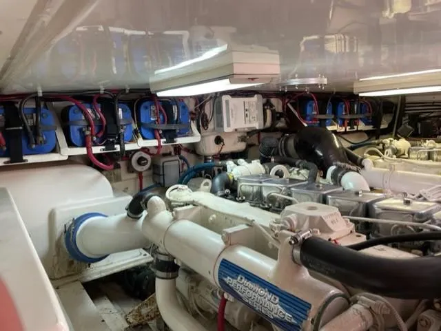 Slide: The Image of Engine room of a 2004 Stolper 38 boat with Diamond Performance engines. - 29