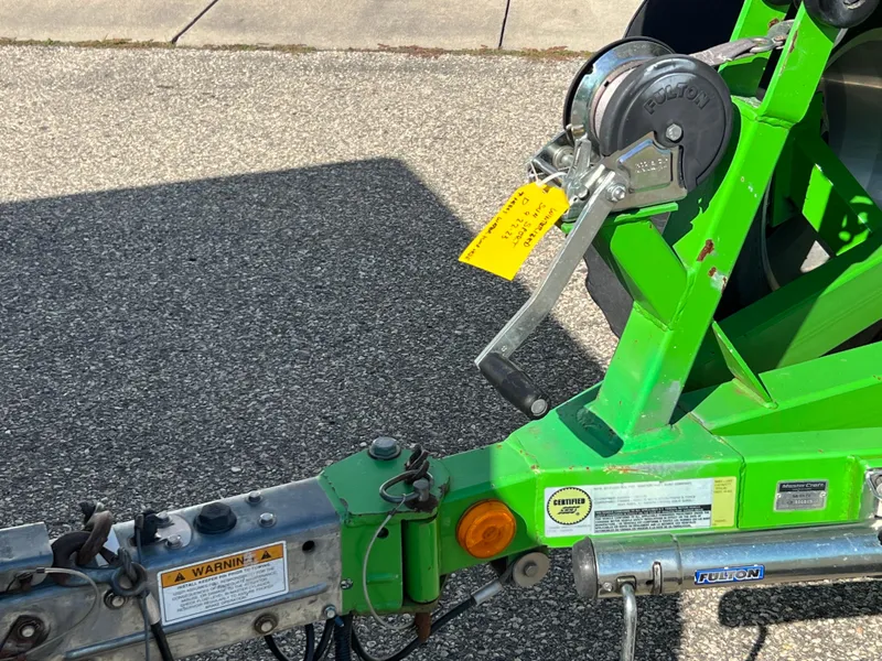 Slide: The Image of Close-up of a 2003 MasterCraft X5 boat trailer hitch and winch. - 22