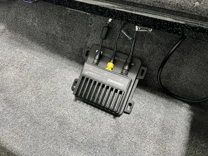 Slide: The Image of Lowrance electronic device installed in a 2022 Phoenix 919 Pro XP boat. - 19