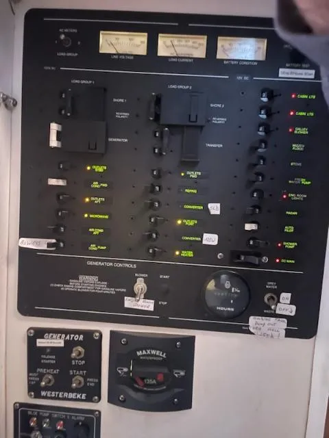 Slide: The Image of 1969 Spencer 44 CC control panel with generator and battery indicators. - 5