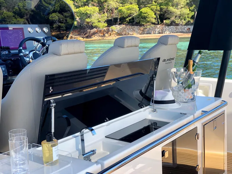 Slide: The Image of Luxury yacht interior with modern amenities on 2024 De Antonio Yachts D42 Open. - 16