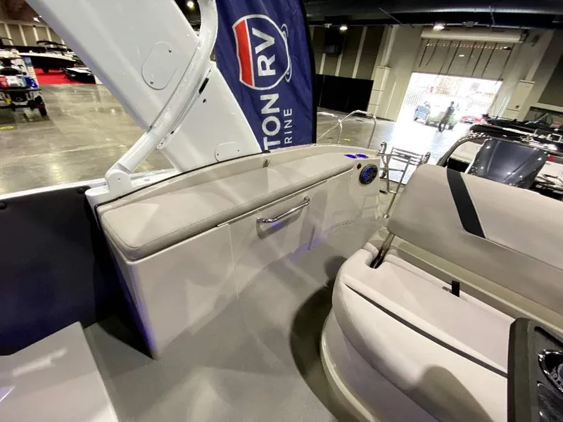Slide: The Image of 2024 SunChaser Calais 23 SB DC boat interior at a marine exhibition. - 12