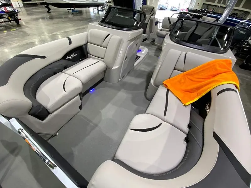 Slide: The Image of 2024 SunChaser Calais 23 SB DC interior with luxurious seating and modern design. - 13