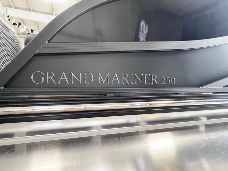 Slide: The Image of 2024 Harris 250 Grand Mariner V10 400 boat, sleek design detail. - 27