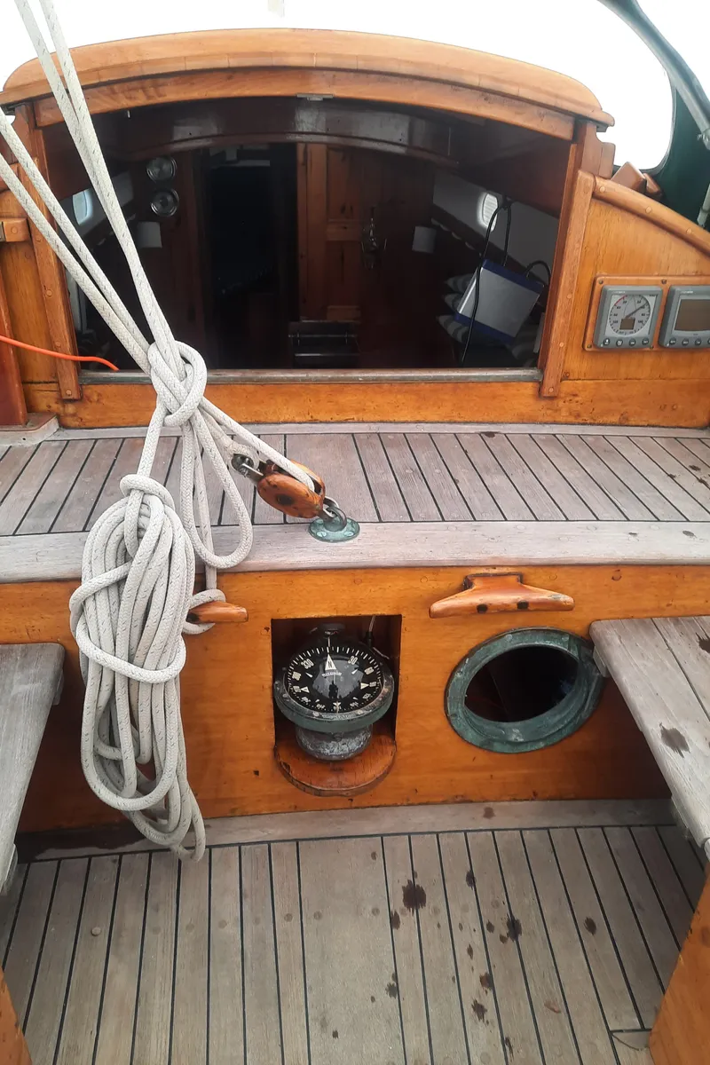 Slide: The Image of Cockpit of a 1963 Concordia 41 Yawl with wooden finish. - 19