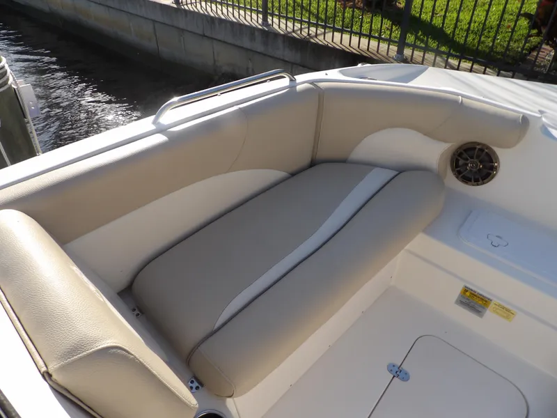 Slide: The Image of 2018 NauticStar 203DC Sport Deck boat interior seating area. - 21