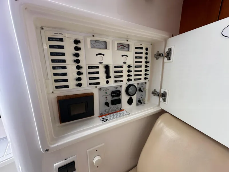 Slide: The Image of Electrical control panel of a 2008 Intrepid 390 Sport Yacht. - 25