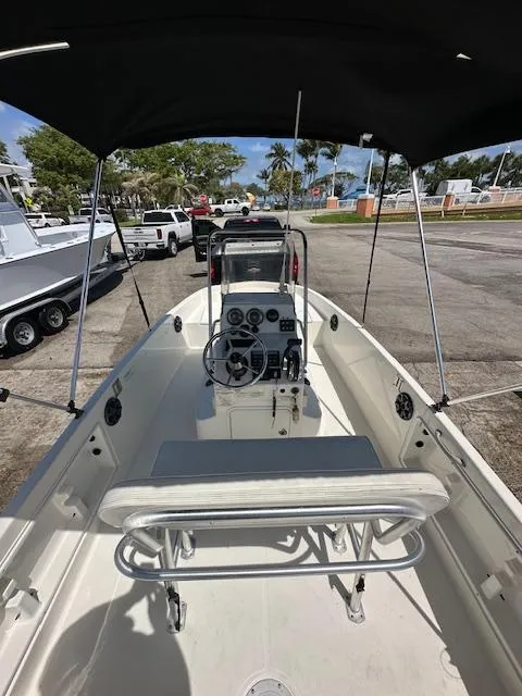 Slide: The Image of 2016 Bayliner F18 Element boat with canopy and steering console. - 8