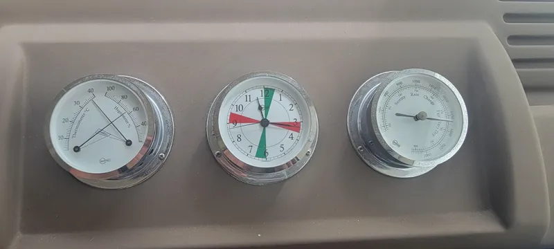 Slide: The Image of Close-up of Ferretti Yachts 470 2009 dashboard instruments. - 41