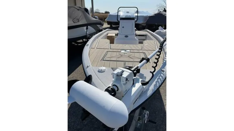 Slide: The Image of 2023 Vexus AVX 2180 CC fishing boat with trolling motor and spacious deck. - 5