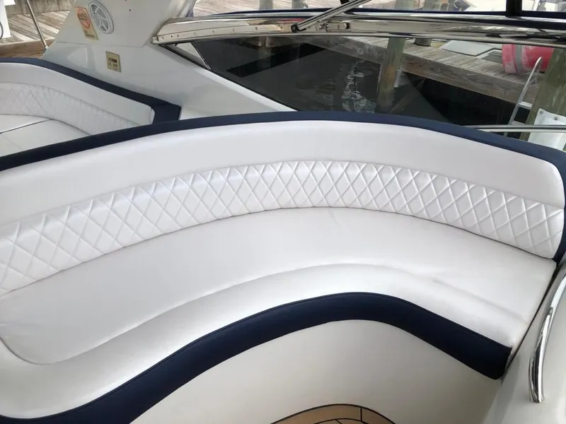 Slide: The Image of Luxurious seating on a 2003 Sunseeker Portofino 46 yacht. - 27