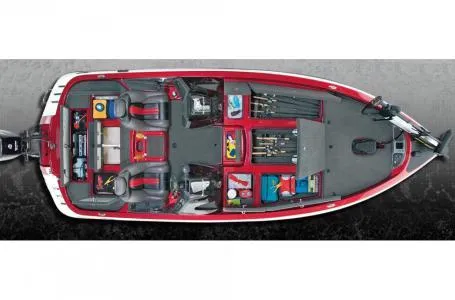 Slide: The Image of Top view of 2011 Ranger Z521 boat with organized storage compartments. - 10