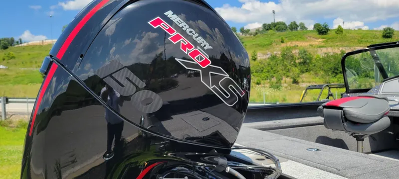 Slide: The Image of 2024 Ranger VS1782SC Reata boat with Mercury Pro XS 150 engine, scenic outdoor setting. - 4