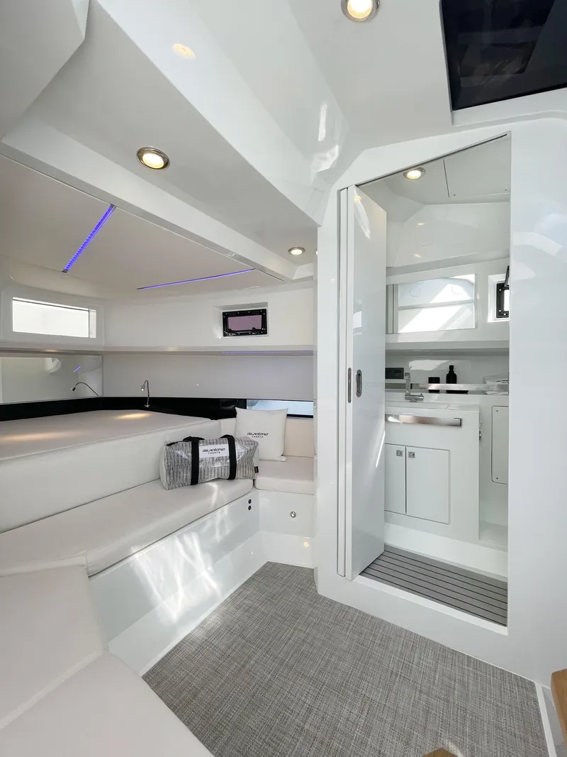 Slide: The Image of 2025 De Antonio Yachts D36 OPEN interior, featuring modern design and luxurious amenities. - 11