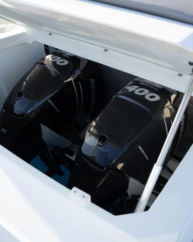 Slide: The Image of Twin 400 horsepower engines on 2025 De Antonio Yachts D36 OPEN. - 7