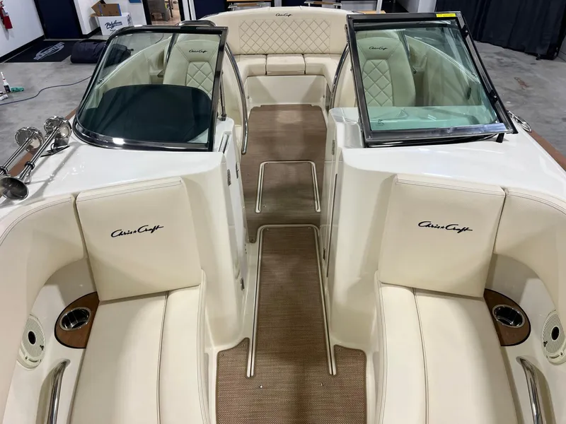 Slide: The Image of 2023 Chris-Craft Launch 27 interior with luxurious seating and elegant design. - 37