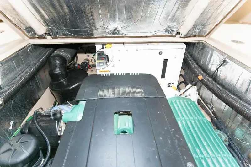 Slide: The Image of Engine compartment of a 2016 Cutwater 30 Sedan boat. - 22